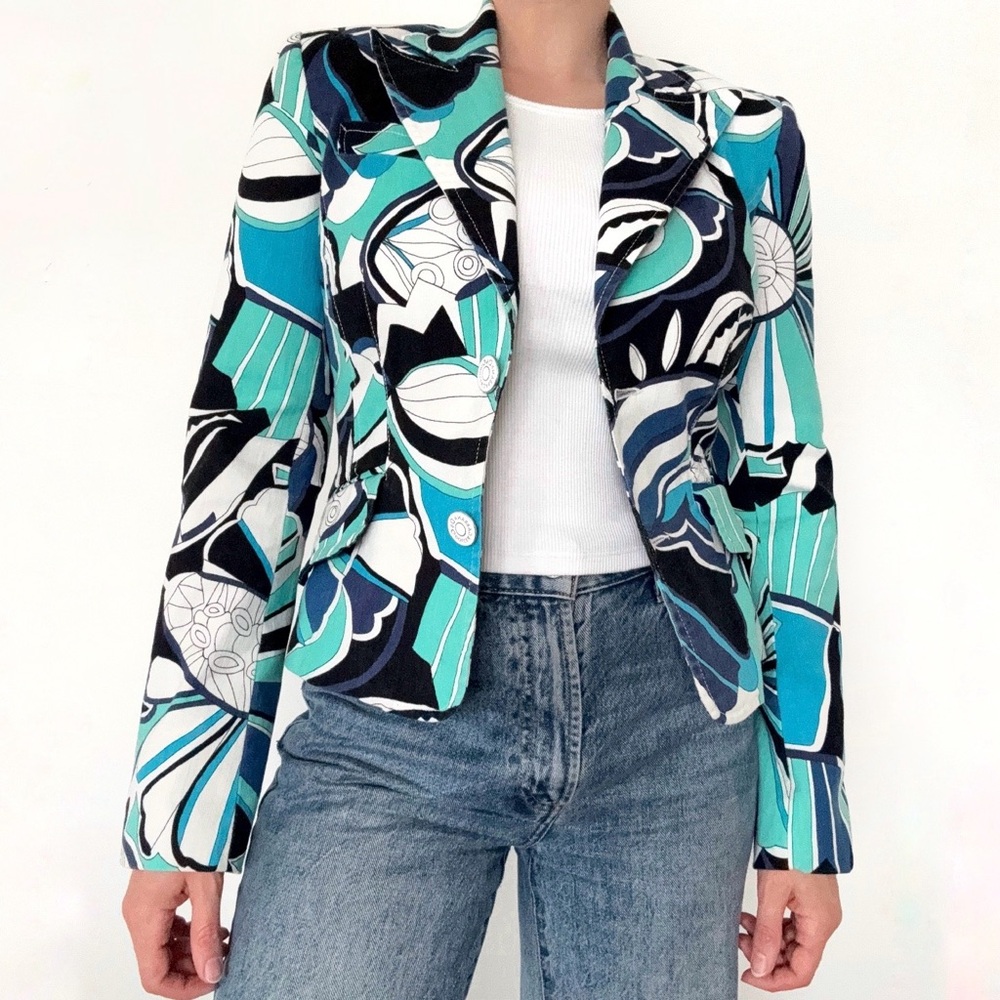 Dolce & Gabbana Abstract Blazer Cotton Geometric Pucci like 2000s Y2K